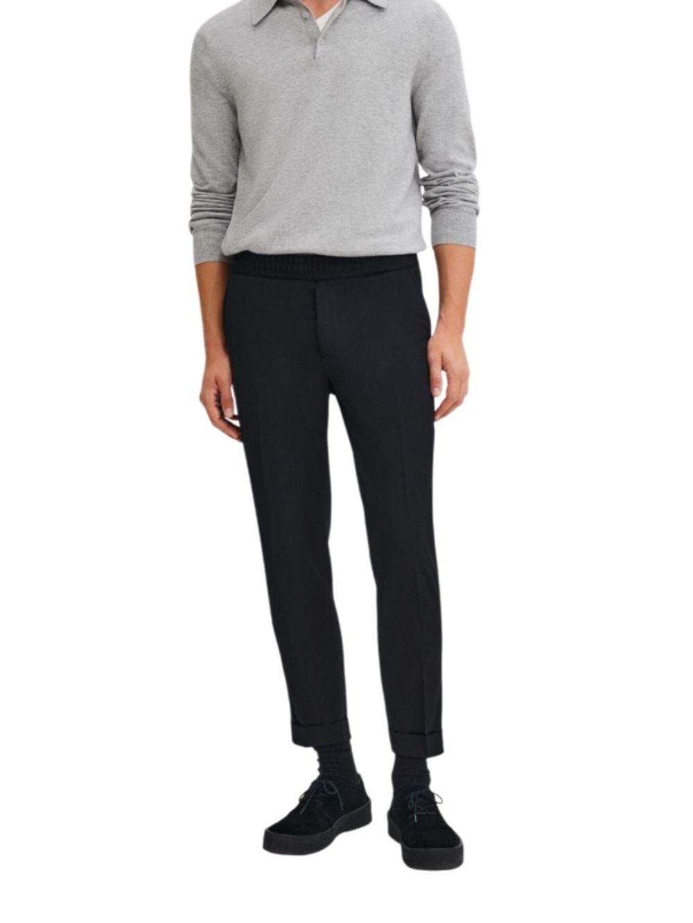 Filippa K Terry Cropped Black Trouser Pants